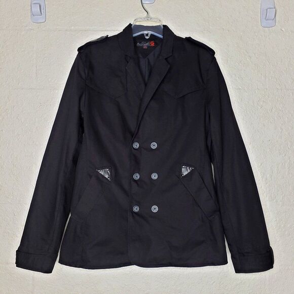 G by Guess Black Military Double Breasted Jacket L - Picture 1 of 15